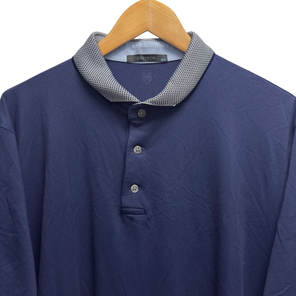 Greyson Men's Size XXL Navy Blue 2014 Mar Team Performance Golf‎ Polo Shirt euc